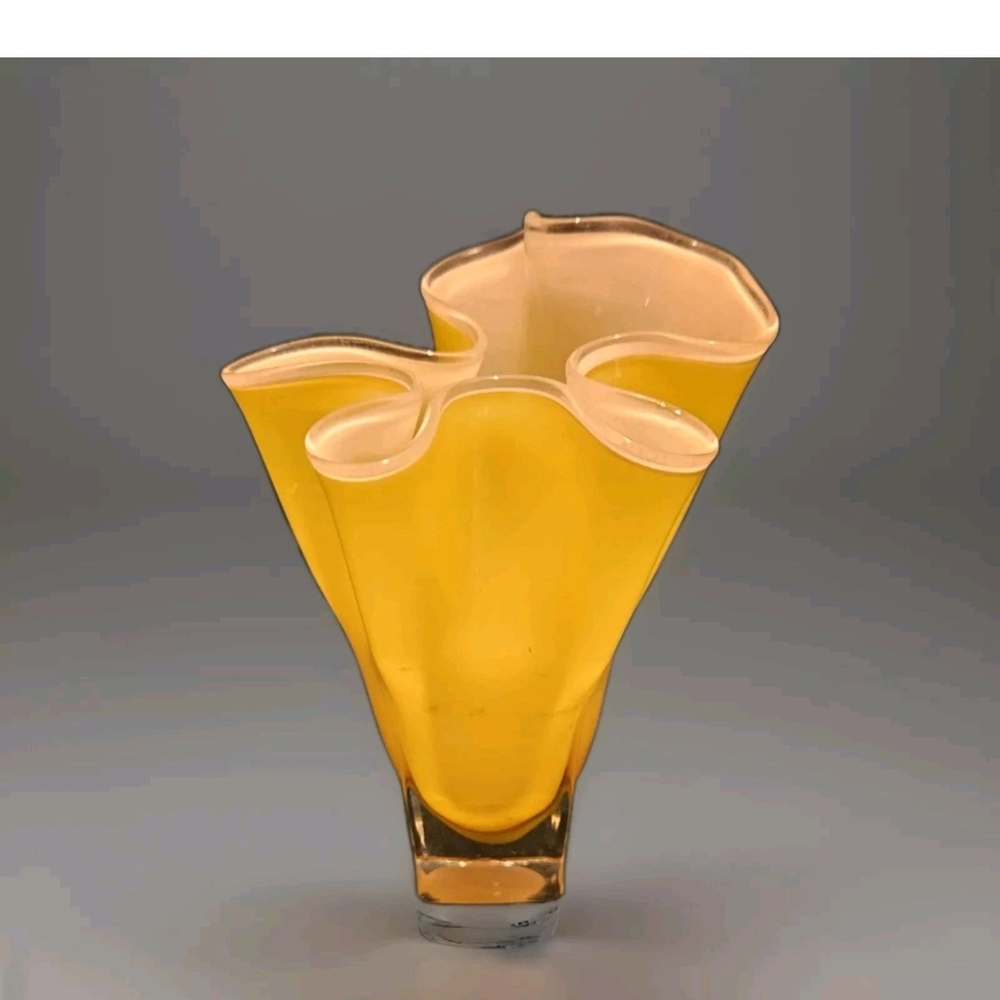 Elegant Yellow Glass Vase
